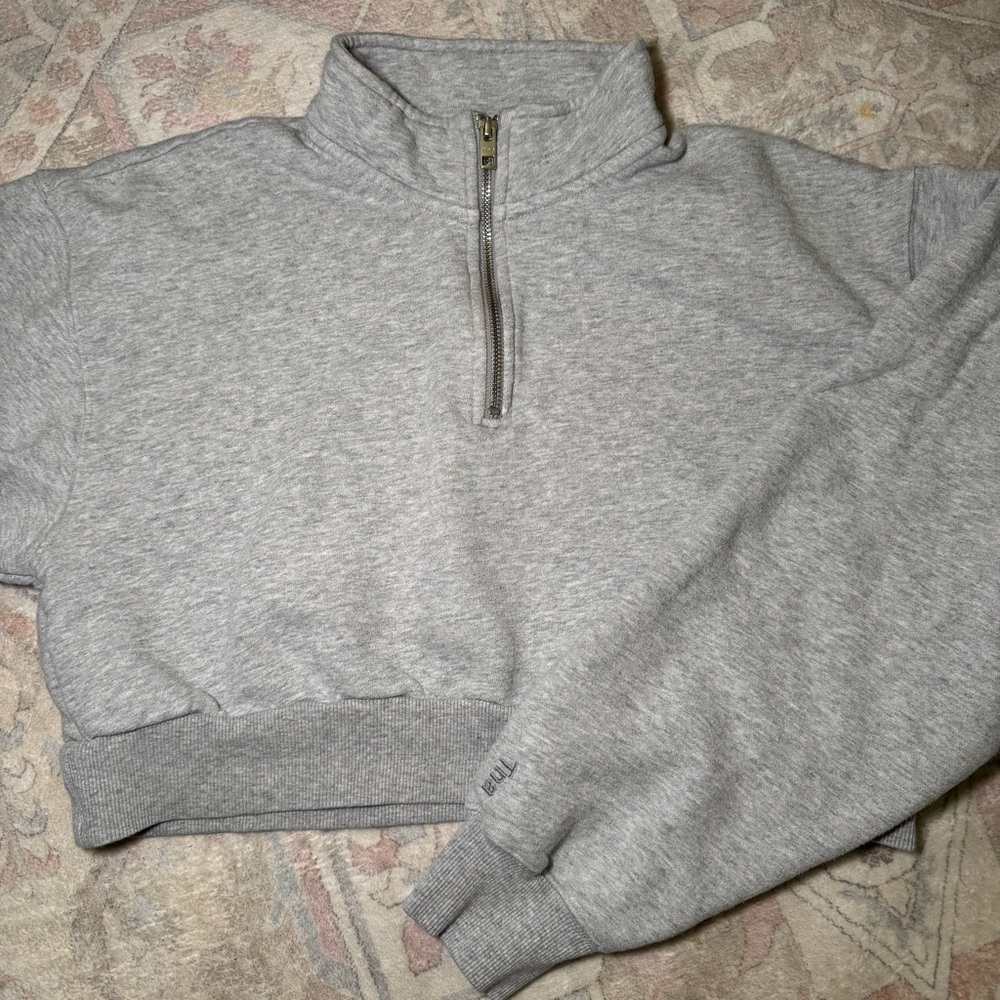 TNA Gray Quarter-Zip Sweatshirt